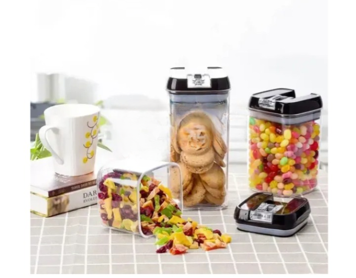 Набір контейнерів для сипучих Food Storage Container Set 5 ємностей, прозорі органайзери, баночки для зберігання харчових продуктів, круп із кришками (205) 10k10p020v2 фото
