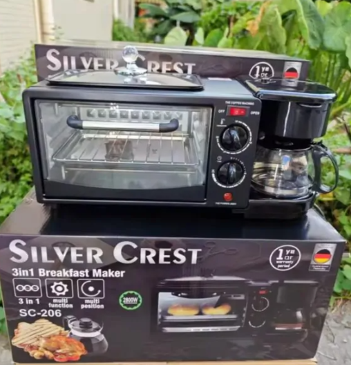 Електрична машина для сніданку 3в1 SILVER CREST SC-206, 2800 Вт (духовка, кавоварка, сковорода) NSC206 фото