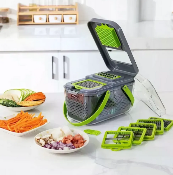 Овочерізка-мультислайсер AND1536 Vegetable Cutter | Ручна овочерізка для овочів, фруктів та салатів 57952 фото