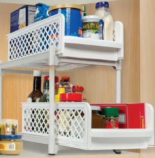 Органайзер для зберігання для ванної або кухні Basket Drawers Portable на 2 знімні секції (509) 10k10p055 фото